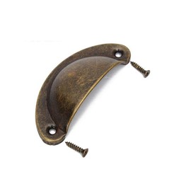 YIGO 10PCS Retro Metal Kitchen Drawer Cabinet Door Handle Furniture Knobs Handware Cupboard Antique Brass Shell Pull Handles