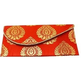 Pack of 5 Colours Randomly Picked Colourful Designer Shagun Lifafa/Money Gift Envelope for Gifting Money on Any Occasion Shagun Envelopes (Gold Style 04)