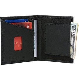 Alpine Swiss Double Diamond RFID Business Card Case Wallet Crosshatch Black