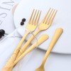 Dinner Fork 7-Inch Salad Forks Stainless Steel Gold Flatware Set