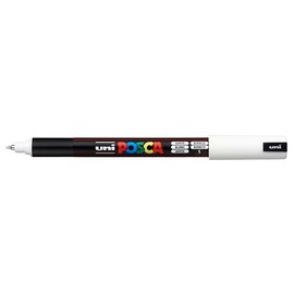 Posca - Marcador auténtico, 1 marcador de pintura de grado profesional blanco con punta extra fina de 1 MR