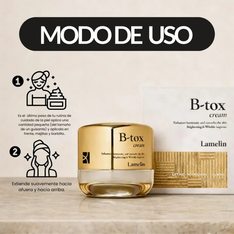 Crema Lamelin B-TONIX Anti Edad con Péptidos y Ácido Hialurónico,