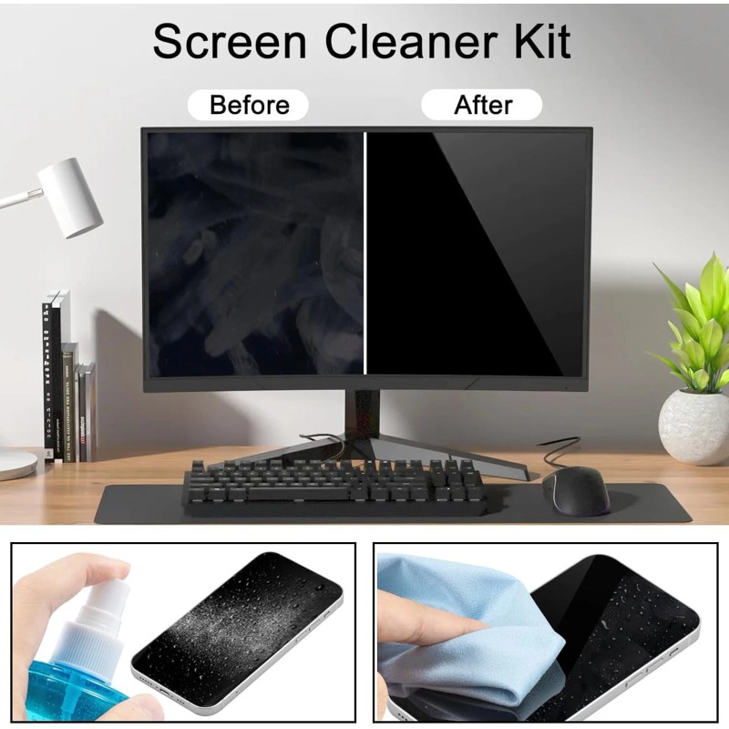 walrfid Car Screen Cleaner Spray TV Laptop Touchscreen Cleaning Kit