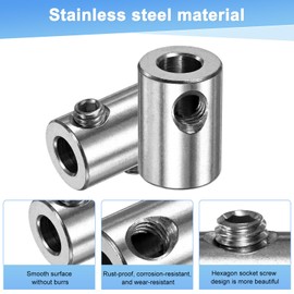 M METERXITY 2-Pack Wire Rope Cable Clamp, 7mm Hole 304 Stainless Steel Double Holes Lock Clip with Hexagon Screws Spanner for Cable Rigging/DIY Decorative Rope/Clothesline