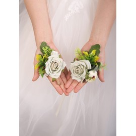Kercisbeauty Mint Floral Girls Corsage Mens Boutonniere Artificial Green Flower Fomal Event,Prom,Wedding,Homecoming Artificial Flower (Mint)