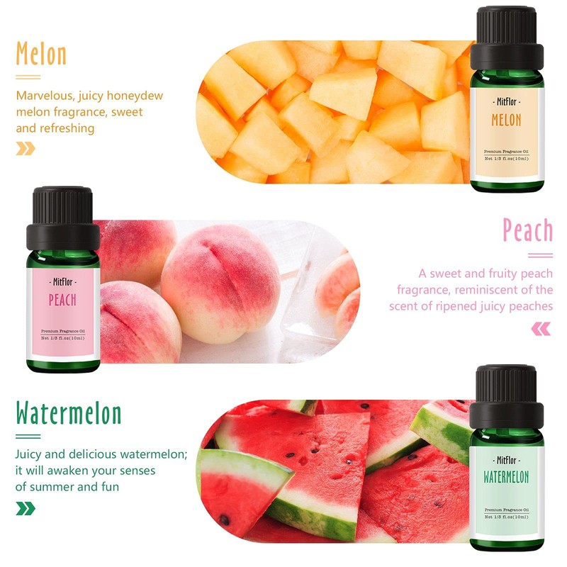 Fragrance Oil, MitFlor Premium Fruit Essential Oils Set, Fruity Scents