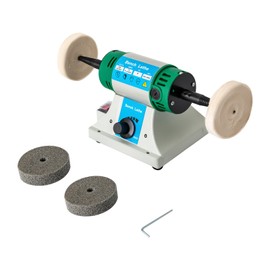 Jewelry Polisher, Multifunctional Bench Buffer Polisher 10000RPM 320W Equipped with 2 Cloth Wheels and 2 Fabric Wheels Step-Less Speed Adjustment For Buffing Metal, Jewelry, Wood, Jade