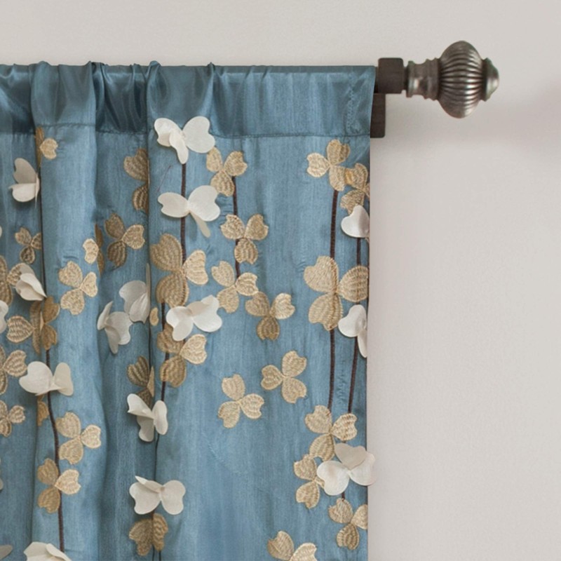 Lush Decor Flower Drops Window Curtain Single Panel, 95" L