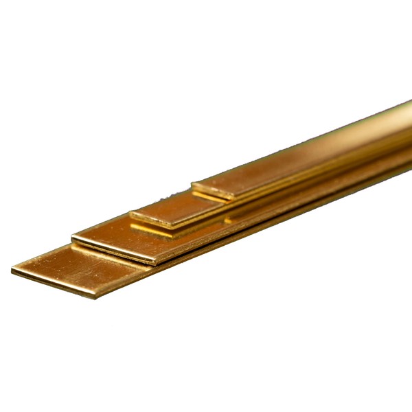 K&S Precision Metals 5078 Bendable Brass Strips, 032" X 1/4 & 1/2 X 12" Long, 3 Pieces per Pack, Made in The USA