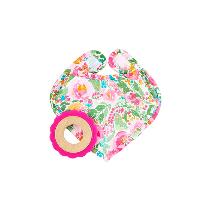 Mud Pie Baby Girl Floral Bib & Teether Set