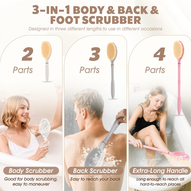 GEENOA New Back Scrubber for Shower, 18.9‘’ Shower Back Scrubber