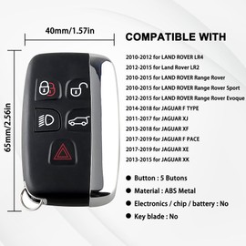 Key Cover Key For Range Rover Evoque Key Cover Matrix 5 Button Car Key Fob Cover Replacement For For Range Rover Sport Evoque Land Rover Discovery 4 Freelander Jaguar Remote Key Case Shell