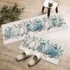 Teamery Autumn Eucalyptus Leaves Kitchen Mats for Floor Fall Pumpkins