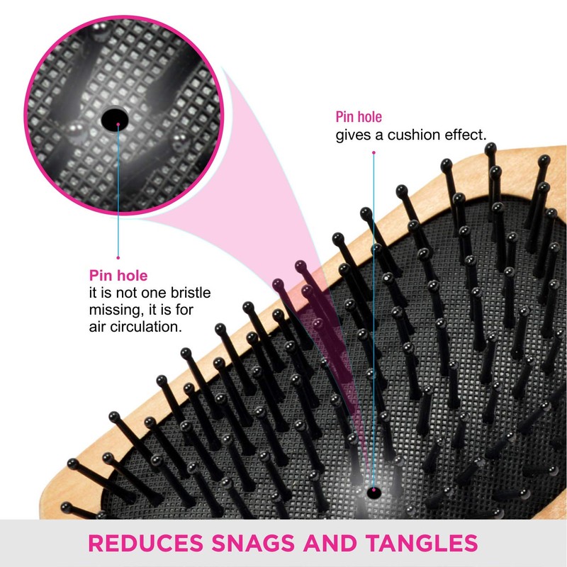 Vega Wooden Bristle Paddle Brush, Small