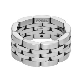 Fossil Men's Arden Silver Stainless Steel Ring, JF0482604010
