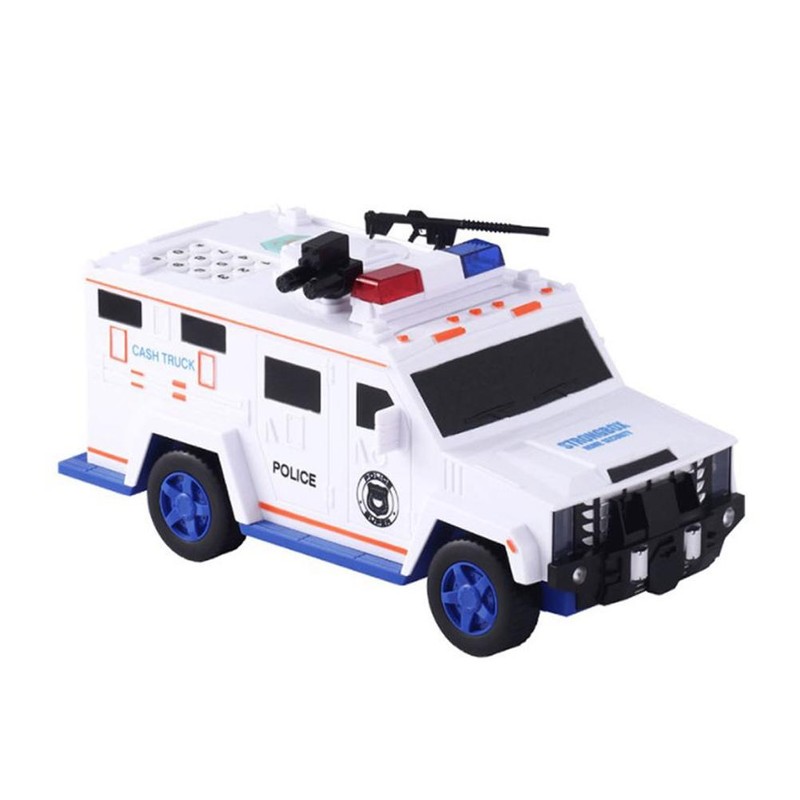 Kids Piggy Bank Music Light Simulating Armored Car Coin Bank