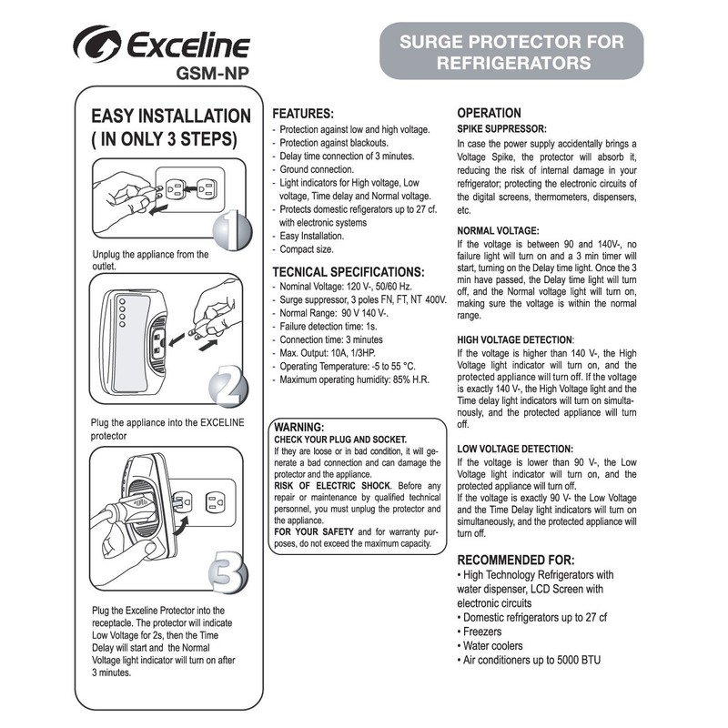 Protector de voltaje para REFRIGERADORES y NEVERAS