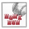 Stupell Industries Home Run Baseball Sports Ball Red Varsity Typography