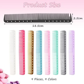 9 Stücke Haarkämme, Friseurversorgungen, Haarstyling -Werkzeuge, Haarstylingwerkzeuge, Haarkämpferversorgungen.