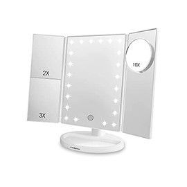 Redlemon Espejo con Luz para Makeup, Espejo para Maquillaje con Aumentos y Luces LED de Intensidad Ajustable, Base con Movimiento 180°, Funciona con C