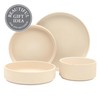 Gibson Elite Deerfield 16-Piece Stoneware Dinnerware Set – Cream White