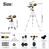 70mm Portable Refracting Telescope 300mm with Mobile Phone Adapter, Wireless