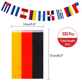 G2PLUS Intermational Flags Bunting, 25 M World Countries Banner with 100 Different National Flags，Flags Bunting for 14x21CM for Football Rugby Fans Presentation Event
