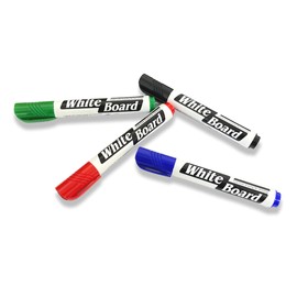 REQUISITE NEEDS White Board Marker Pens Fine Tip Low Odour Vivi Colour Dry Erase Marker Pens for School Office Home (Pack of 4)