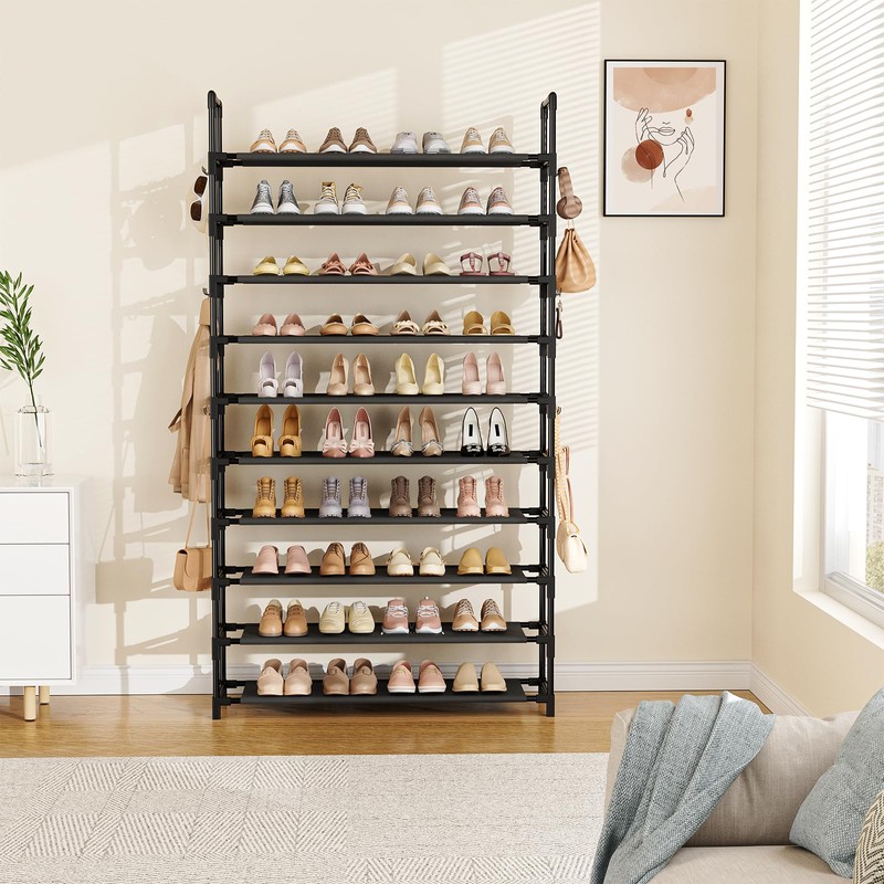 LANTEFUL Tall Shoe Rack 10 Tier Shoe Organizer Large Shoe