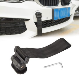 TOMALL Universal Trailer Tow Strap - Black Car Tow Belt for Bumper (ONLY Decoration)