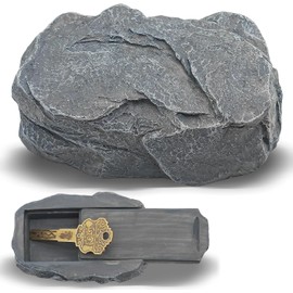 ZJchao Fake Rock Key Hider, Hide a Key Box Outside Fake Stone Storage Decorative for Garden Flower Beds Entryways, Key Hider for Outdoor Decor and Security