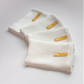 IKEUCHI ORGANIC Dish Cloths 10.63 x 10.63 Oeko-Tex Class1 Certified, Pack of 4,Made in Japan(White)