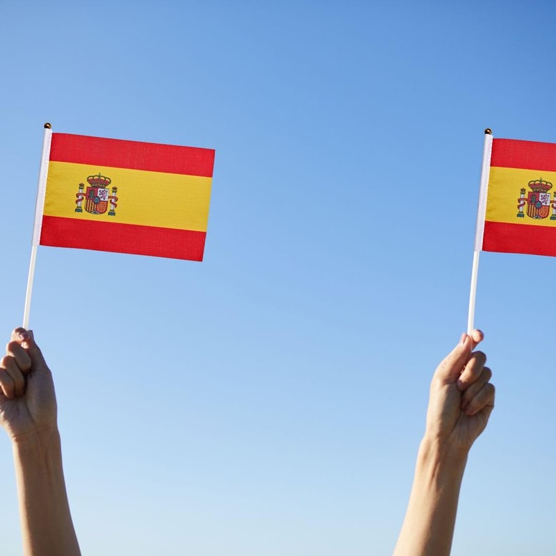 Runesol Spanish Hand Flags, 14 x 21 cm, Stick Flags,
