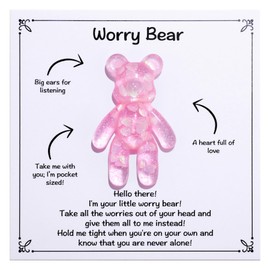 Pocket Bear Hug, Anxiety Relief Gifts, Mental Health Positivity Gift, Autism Fidget Gift, Stress Relief Gift for Her, Comforting Gift for Son Daughter Back to School, Pink