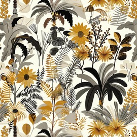 Livebor Floral Wallpaper Peel and Stick Wallpaper Boho Floral Contact Paper 15.7inch x 118.1inch Botanical Decorative Wallpaper Leaf Contact Paper Self Adhesive Wallpaper Vinyl