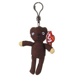 TY Mr. Bean's Teddy Clip-On 4 Inches - Children Keyring, Cute & Comfort Keychain, Stuffed Toy Keyrings & Keychains
