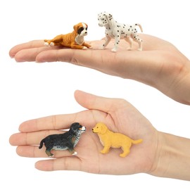 TOYMANY 12 PCS Mini Dog Figure, Mini Animal Figure Set, Dog Model, Realistic Animal Model, Dog Toy, Popular Animal Toy, Birthday Gift, Christmas, New Year's Decoration, Collection, Ages 6 and Up