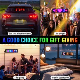 HVAC YELLOW HAT Programmable Led Sign, Bright Scrolling Advertising LED Signs, Bluetooth App Controls Customizable Text Pattern Animations, Flexible LED Light Signs for Car Store Bar Hotel Concert (15'x4')