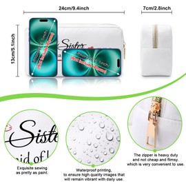 Maid of Honor Gift Makeup Bag Bridesmaids Gifts from Bride Wedding Gifts for Sister Her Besties Friends Women Cosmetic Bags Bachelorette Party Gift for Matron of Honor Thank You Gifts Travel Pouch