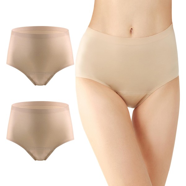 BATTEWA 2-Pack Washable Incontinence Underwear for Women: Seamless, Ultra-Soft, Reusable