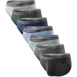 DAVID ARCHY Men's Briefs Rayon Made From Bamboo Underwear Pouch Breathable Super Soft Comfort Briefs Lightweight No Fly 7 Pack