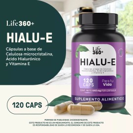 LIFE360+ Life 360+ Hialu-e Ácido Hialurónico Vitamina E 120 Cápsulas