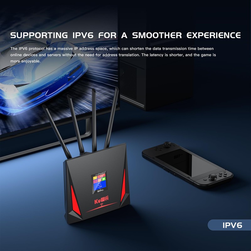 KuWFi 4G LTE Router with SIM Card Slot,with LAN/WLAN high