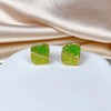 Crystal Geometric Stud Earrings Dainty Rectangle Square Earring Minimalist Triangle