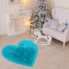 sourcing map Faux Fur Sheepskin Area Rugs, Heart Shaped Shaggy