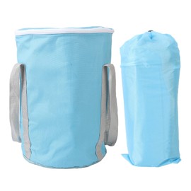Collapsible Foot Soaking Bath Bag 5 Layer Insulated Waterproof Portable Travel Foot Bath Bag with Lid for Travel Camping Blue