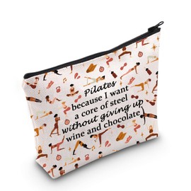 Funny Pilates Gift Workout Pilates Instructor Cosmetic Bag Pilates Lover Gift (Pilates Because Bag)