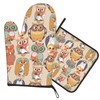 Animal Owl Oven Mitt and Pot Holder Set Oven Glove