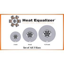 Set of 3 Heat Equalizer-Heat Diffuser for Gas Stoves 6”-8”-9.25 inch Commercial grade High Polish – Aluminum & Copper Alloy Hot Plate for Even Cooking-Burner Cover & Simmer Plate