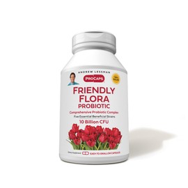 ANDREW LESSMAN Friendly Flora Probiotic 30 Capsules - 10 Billion CFU, Comprehensive Blend of Five Probiotic Strains, Powerful Immune and Digestive Support. Probiotics for Women or Men